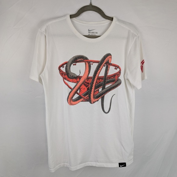 Nike Kobe Bryant Mamba Snakeskin #24 T-Shirt Athletic Dri-FIT Mens Medium White - Picture 1 of 8